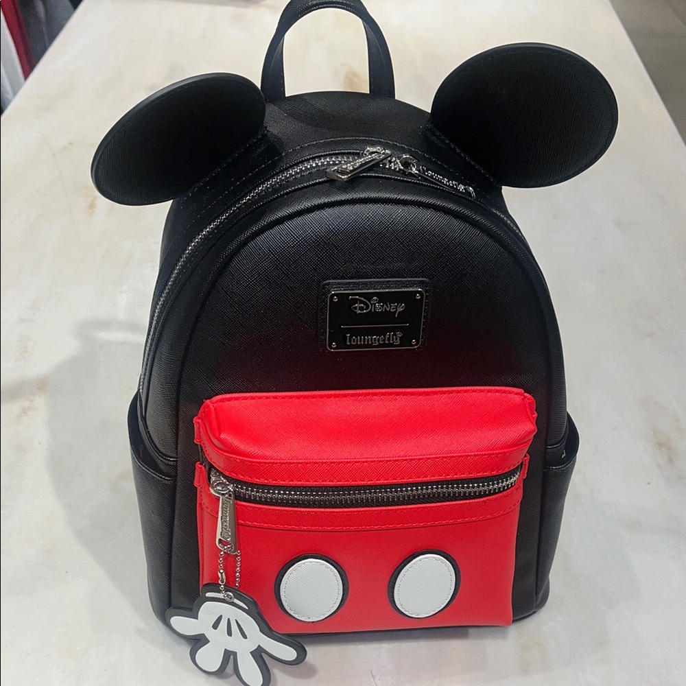 Loungefly Disney Mickey Mouse Kids Backpack - Black and Red